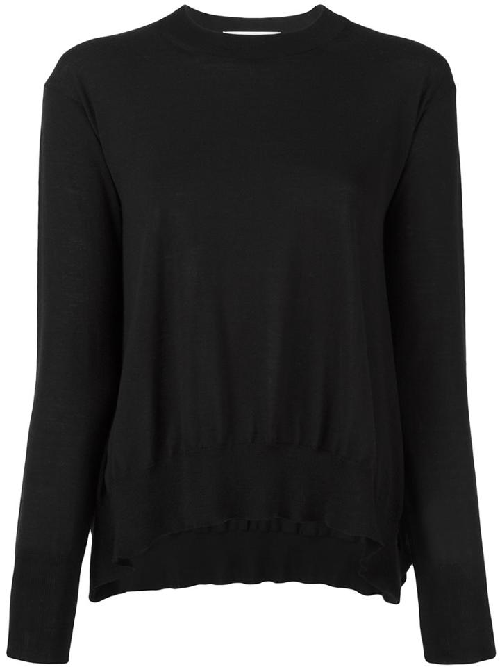 Stella Mccartney Curved Hem Jumper, Women's, Size: 40, Black, Virgin Wool