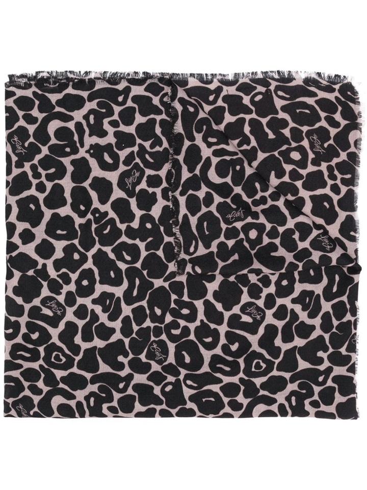 Liu Jo Leopard Print Scarf - Grey