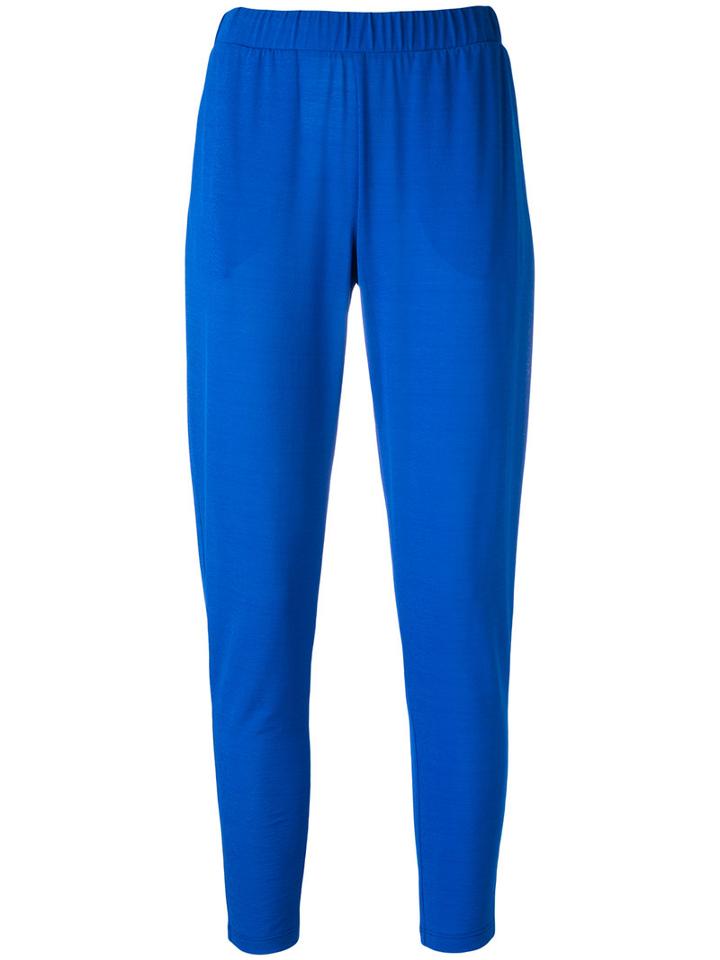 Le Tricot Perugia - Slim-fit Trousers - Women - Elastodiene/polyamide/viscose - L, Blue, Elastodiene/polyamide/viscose