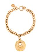 Céline Vintage Logo Ring Charm Bracelet - Gold