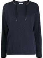 Brunello Cucinelli Drawstring Fitted Sweater - Blue