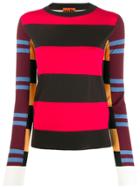 Colville Panelled Striped Pattern Jumper - Black