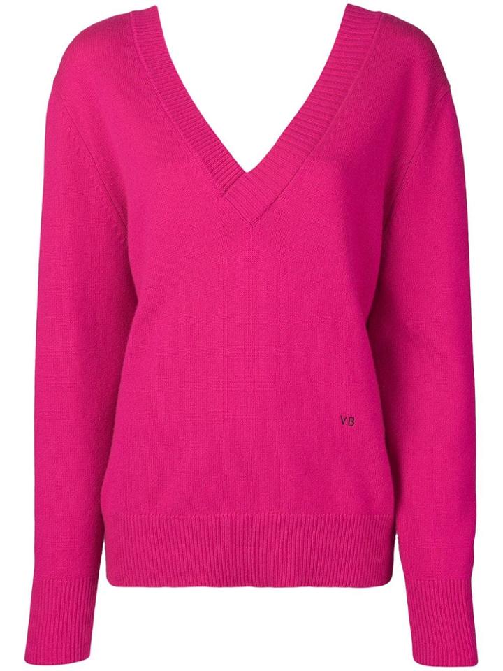 Victoria Beckham Double V-neck Jumper - Pink