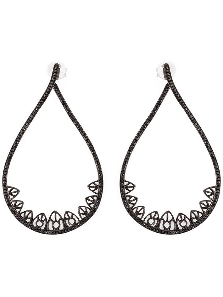 Jo Lle Jewellery Gothic Teardrop Diamond Earrings