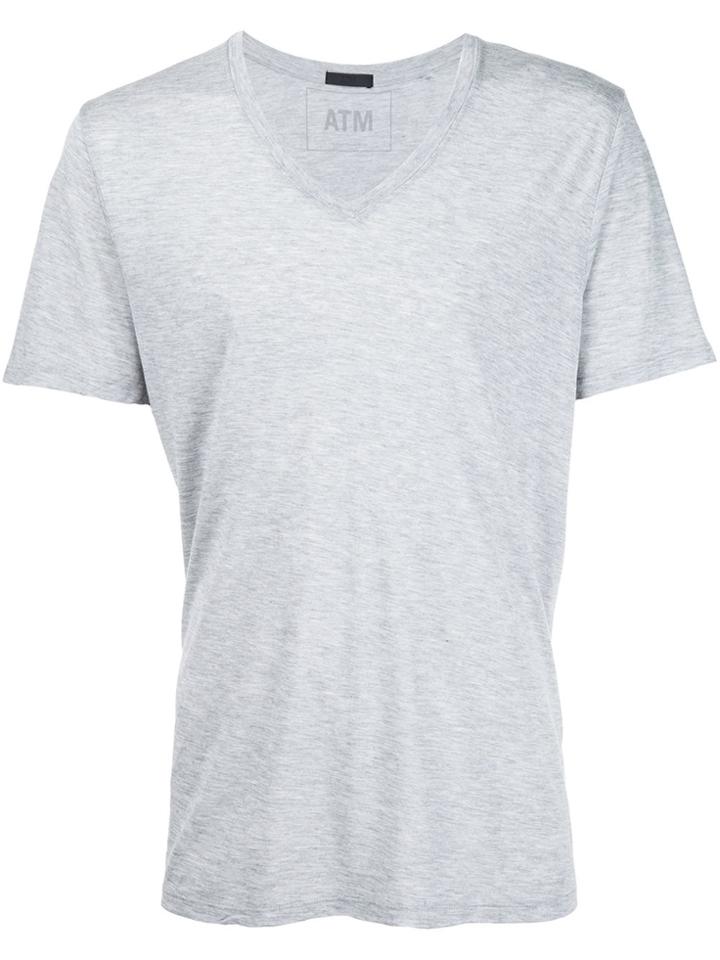 Atm Anthony Thomas Melillo Modal Jersey V-neck Tee - Grey
