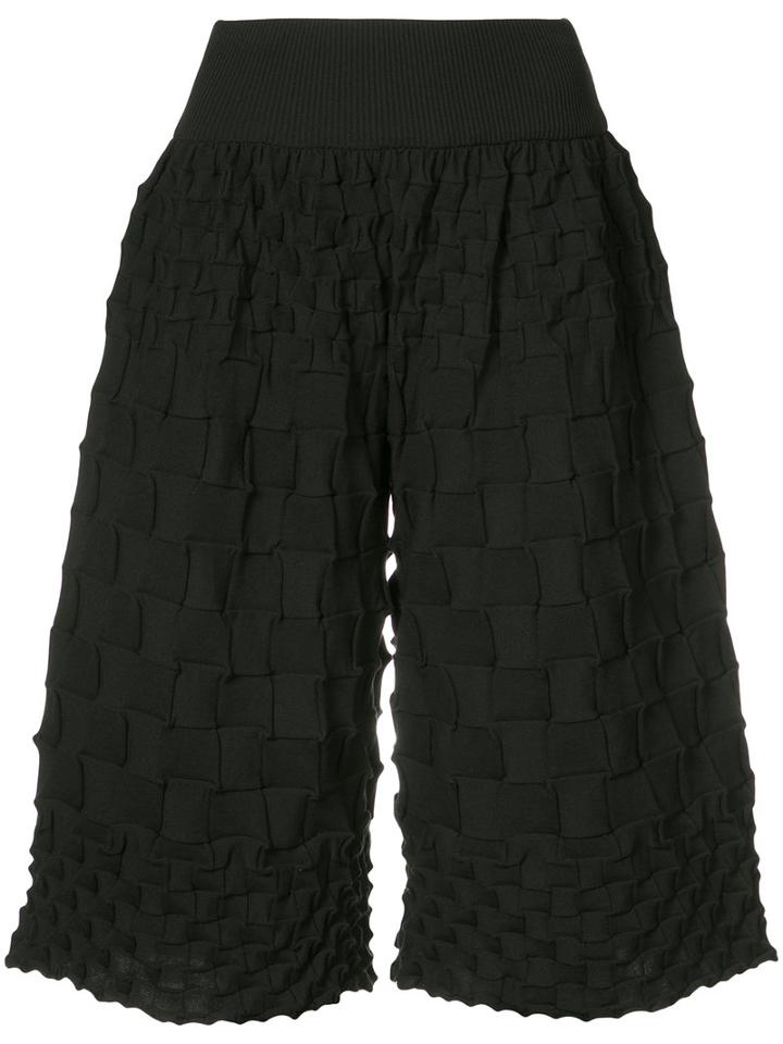 Pleats Please By Issey Miyake - Pierrot Knit Shorts - Women - Cotton/polyester - 3, Black, Cotton/polyester
