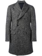 Ermenegildo Zegna Double Breasted Coat, Men's, Size: 52, Grey, Wool/alpaca/mohair/cupro