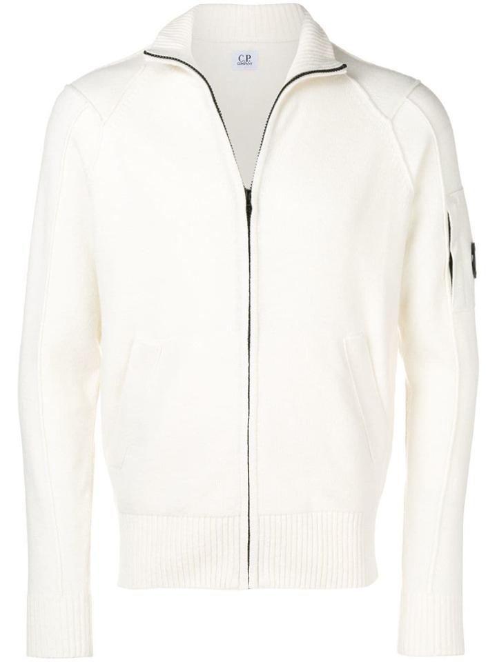 Cp Company Knitted Zip Up Jacket - Neutrals