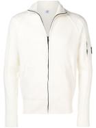 Cp Company Knitted Zip Up Jacket - Neutrals