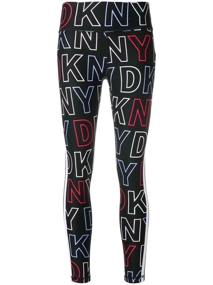 Dkny Logo Printed Leggings - Black