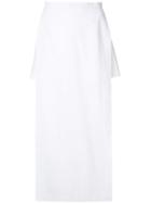 Rosetta Getty Long Side-slit Skirt, Women's, Size: 4, White, Silk/cotton/viscose