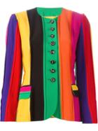 Moschino Vintage Striped 3/4 Sleeve Jacket, Women's, Size: 42