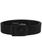 Stone Island Logo Embellished Belt - Black