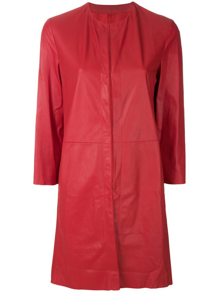 Drome Cropped Sleeves Coat - Red