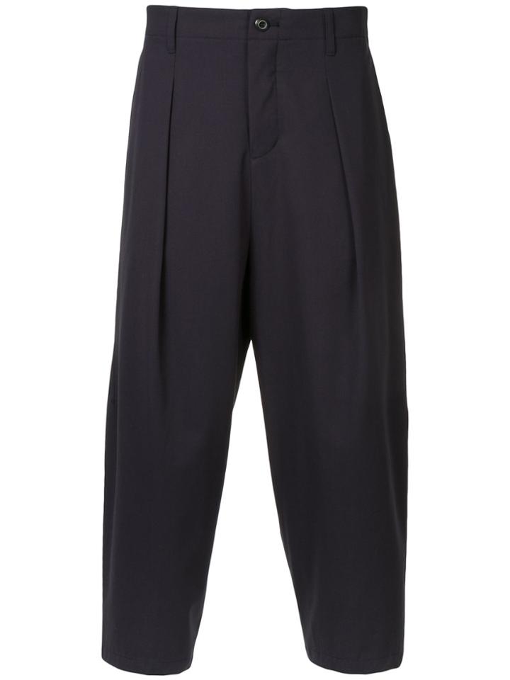 Kazuyuki Kumagai Drop Crotch Cropped Pants - Blue