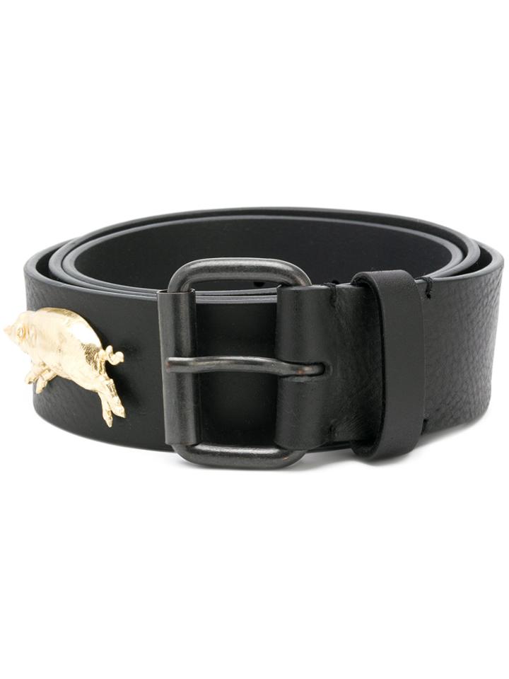 Y / Project Logo Plaque Buckle Belt - Black