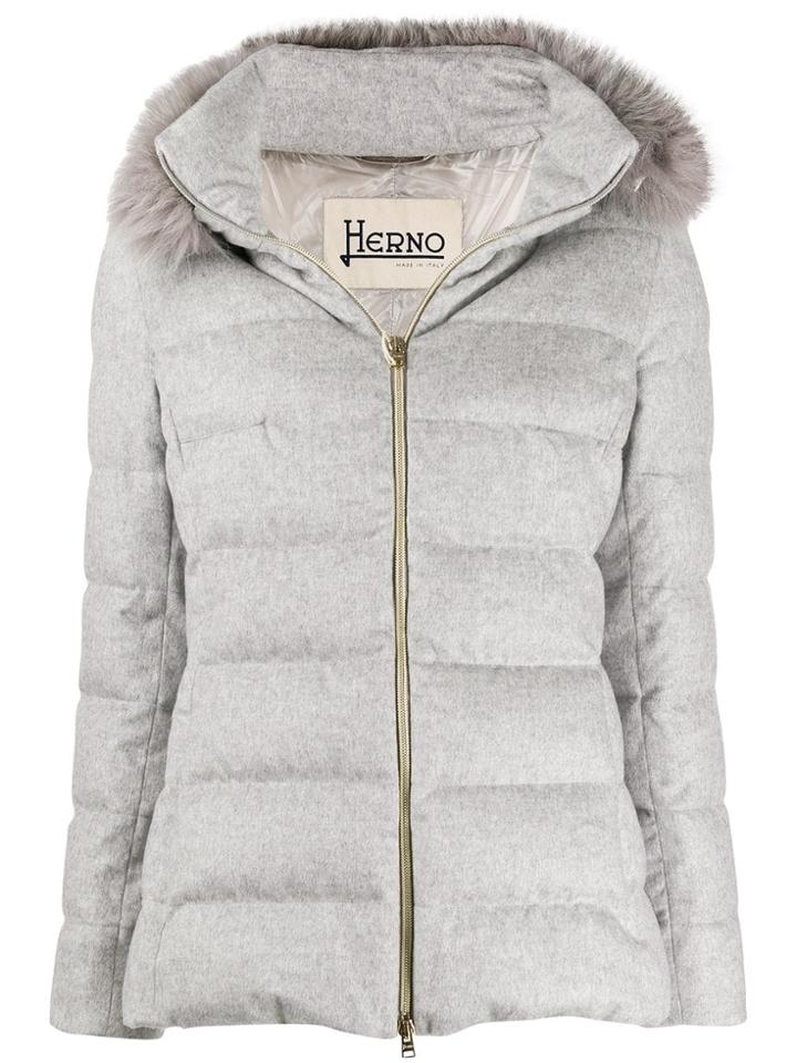Herno Short Puffer Coat - Grey