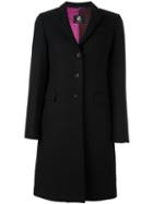 Paul By Paul Smith Single Breasted Coat, Women's, Size: 42, Black, Polyamide/acetate/viscose/virgin Wool