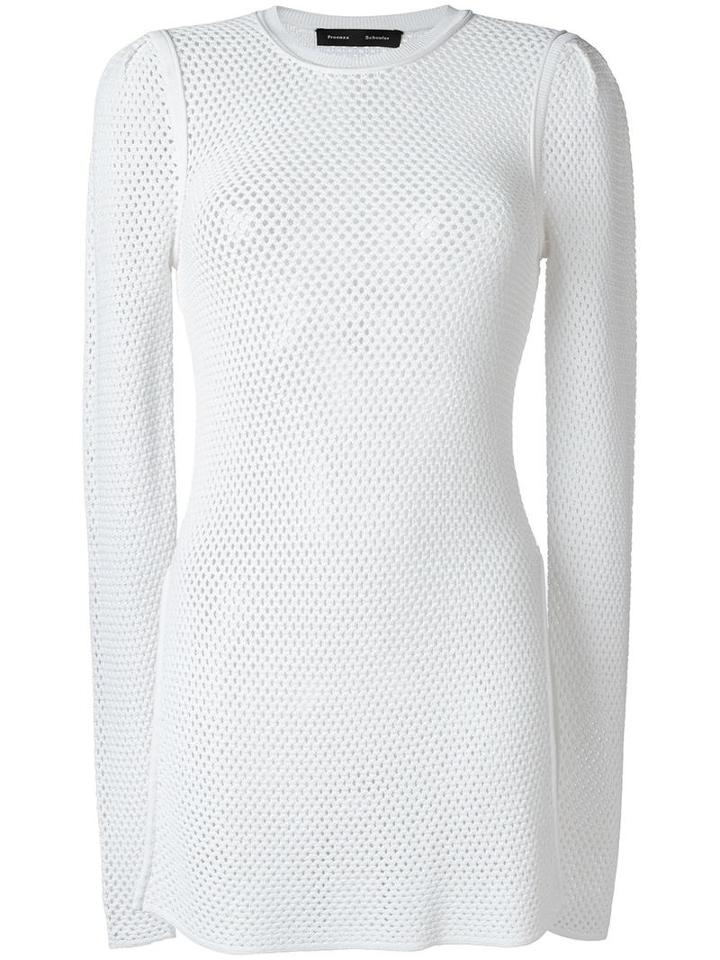 Proenza Schouler Mesh Jumper, Women's, Size: Medium, White, Viscose/polyester