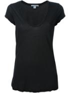 James Perse Scoop Neck T-shirt, Women's, Size: 0, Black, Cotton