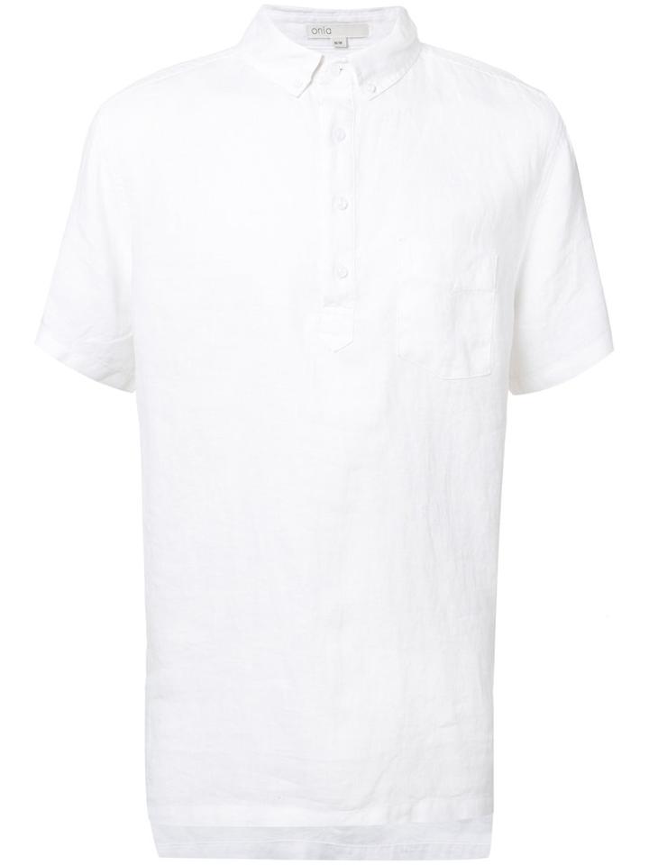 Onia Josh Pull-over Linen Shirt, Size: Xxl, White, Linen/flax