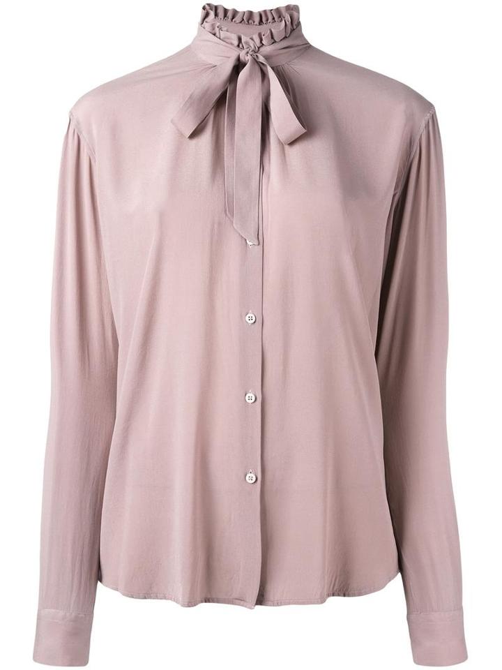 Xacus Pussy Bow Shirt, Women's, Size: 42, Pink/purple, Silk/spandex/elastane