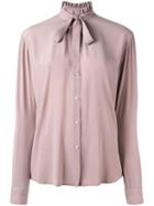 Xacus Pussy Bow Shirt, Women's, Size: 42, Pink/purple, Silk/spandex/elastane