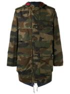 Moncler Camouflage Print Coat, Men's, Size: 3, Green, Cotton/polyamide