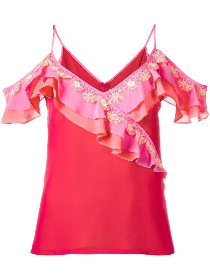 Peter Pilotto Ruffled Cami Top - Pink & Purple