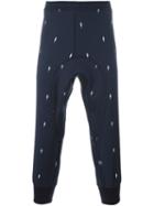 Neil Barrett Gathered Ankle Track Pants, Men's, Size: 48, Blue, Cotton/polyamide/polyester/virgin Wool