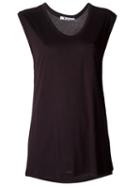 T By Alexander Wang Scoop Neck Vest, Women's, Size: S, Black, Rayon