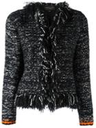 Giambattista Valli Frayed Seam Jacket, Women's, Size: 42, Black, Silk/polyamide/polyester/wool