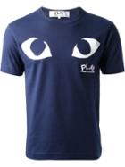 Comme Des Garçons Play Eye Print T-shirt, Men's, Size: Medium, Blue, Cotton