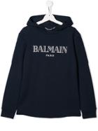Balmain Kids Hooded Logo Sweatshirt - Blue