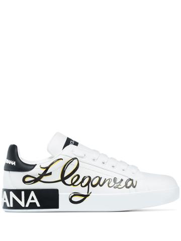 Dolce & Gabbana White Portofino Eleganza Sneakers