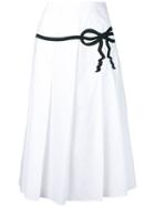 Vivetta Bow Print Pleated Skirt - White