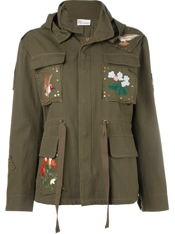 Red Valentino Embroidered Military Jacket