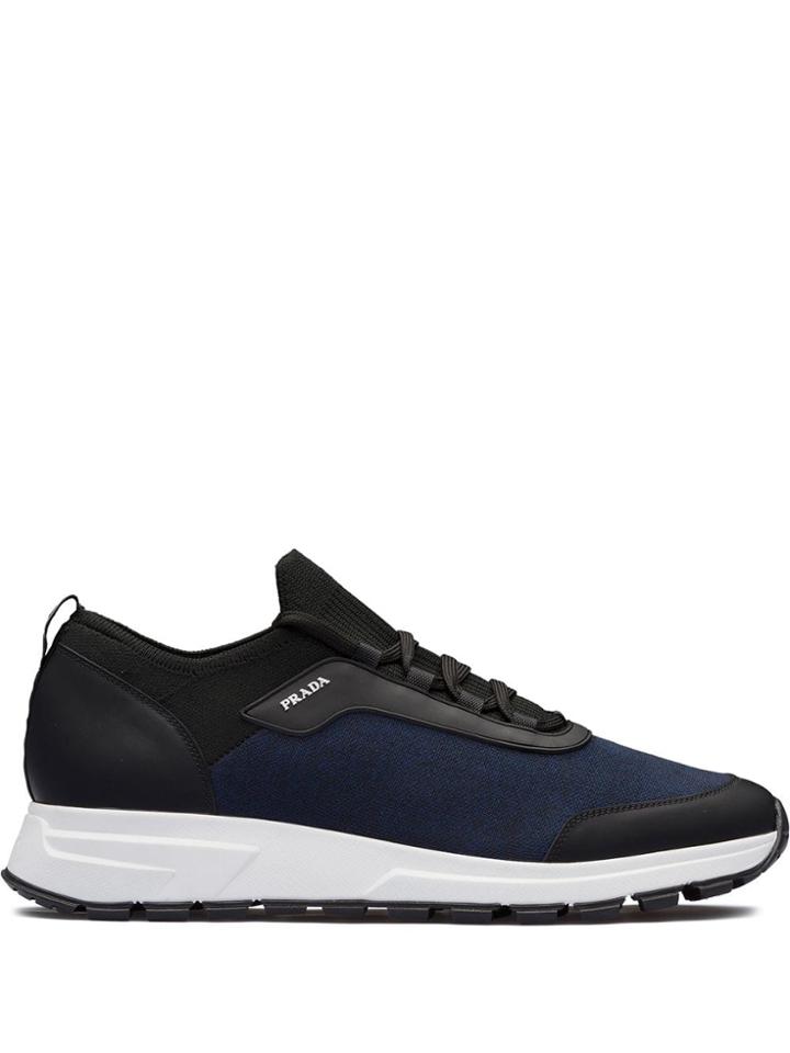 Prada Mouliné Knit Sneakers - Blue