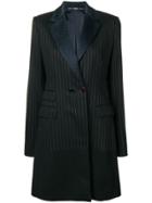 Gianfranco Ferre Vintage 1980's Pinstripe Tailored Coat - Black