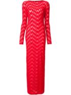 Gareth Pugh Textured Maxi Dress, Women's, Size: 38, Red, Viscose/polyamide/spandex/elastane