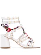 Ash Block Heel Sandals - White