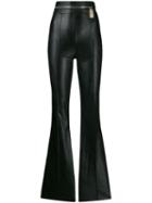 Elisabetta Franchi Flared Faux Leather Trousers - Black