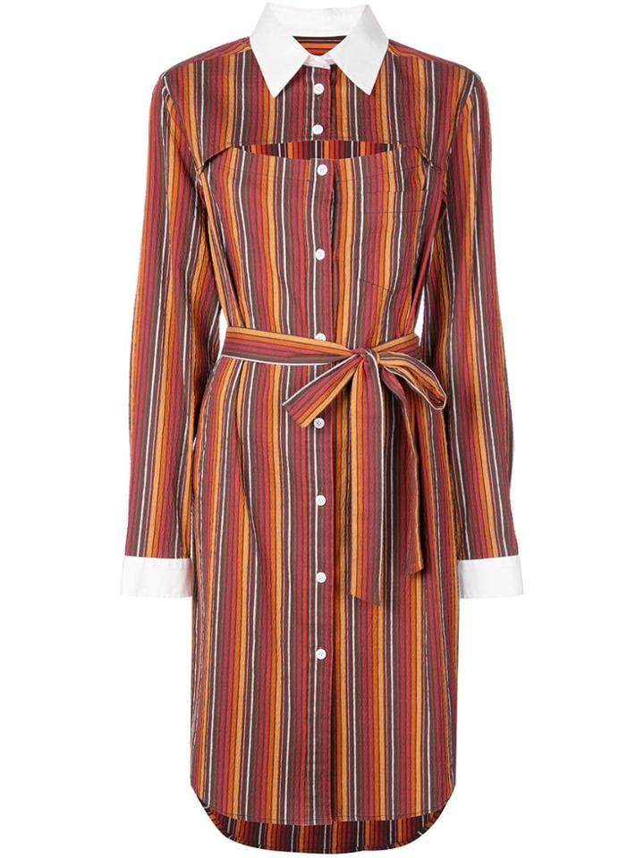 Rosie Assoulin Striped Shirt Dress - Orange