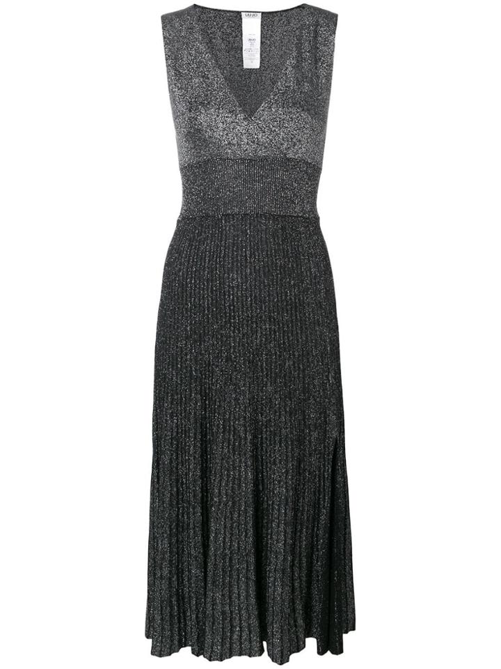 Liu Jo Lurex Knit Midi Dress - Black