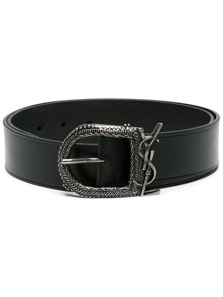 Saint Laurent Belt With Western Style Buckle - Black