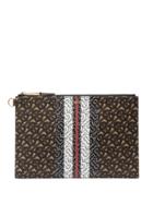 Burberry Monogram Stripe E-canvas Zip Pouch - Brown