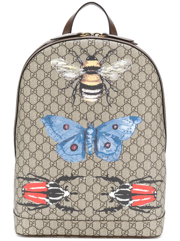 Gucci Gg Supreme Backpack - Brown