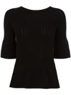 Twin-set Bell Sleeve Knit Top, Women's, Size: Large, Black, Viscose/polyester