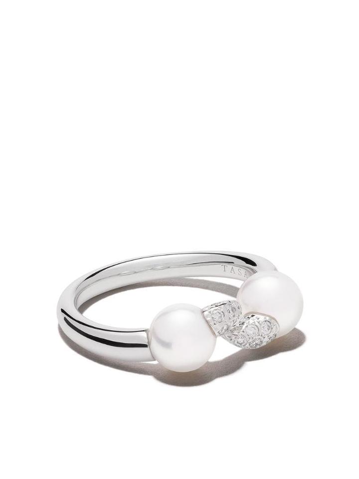 Tasaki 18kt White Gold Danger Fang Diamond Ring