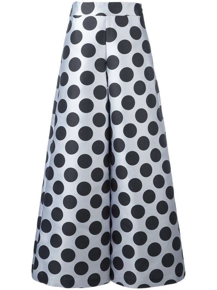Ultràchic Polka Dot Palazzo Pants, Women's, Size: Medium, Black, Silk/polyester